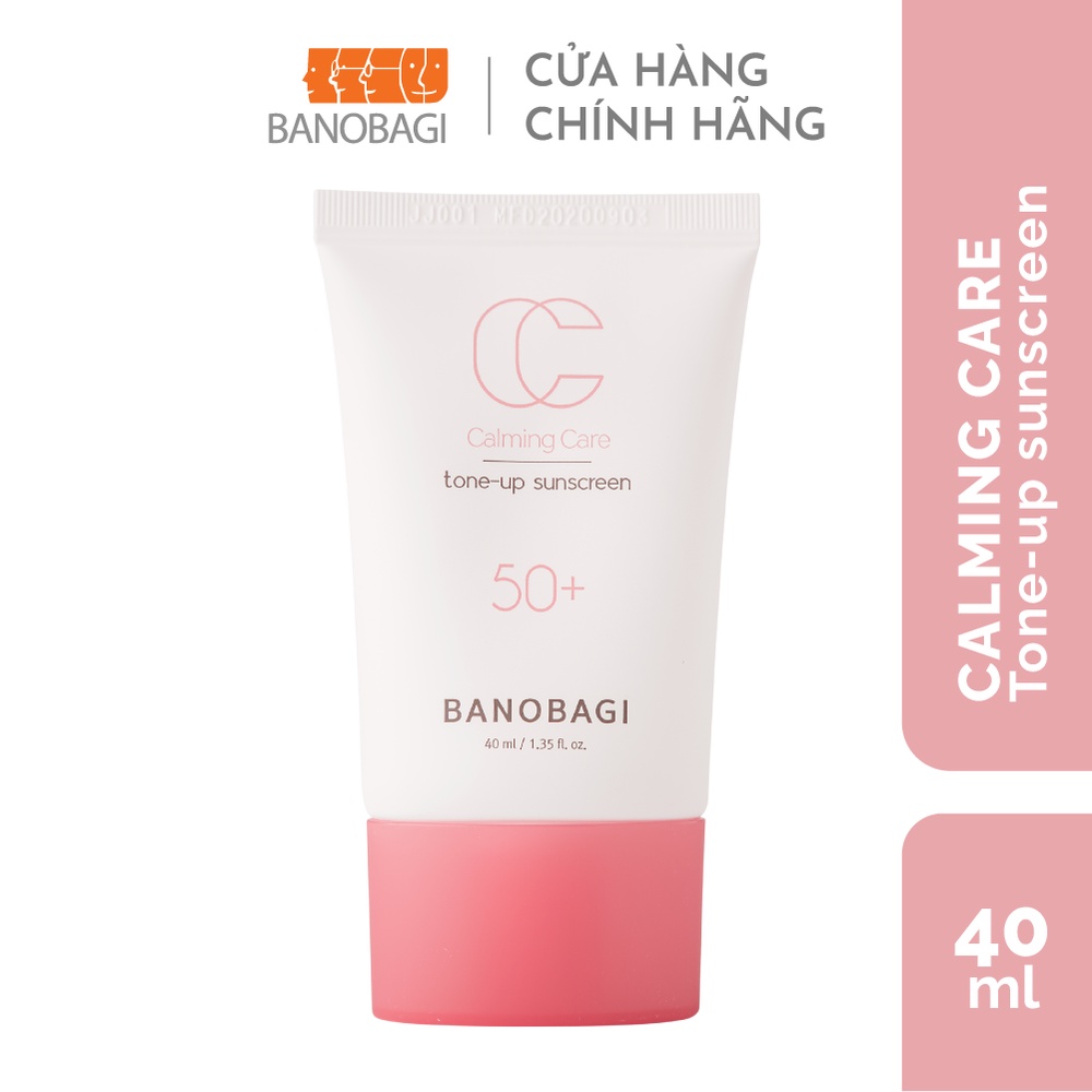 [MUA 1 TẶNG 1] Kem Chống Nắng Nâng Tone Trắng Hồng BANOBAGI Calming Care Tone Up Sunscreen 40ml