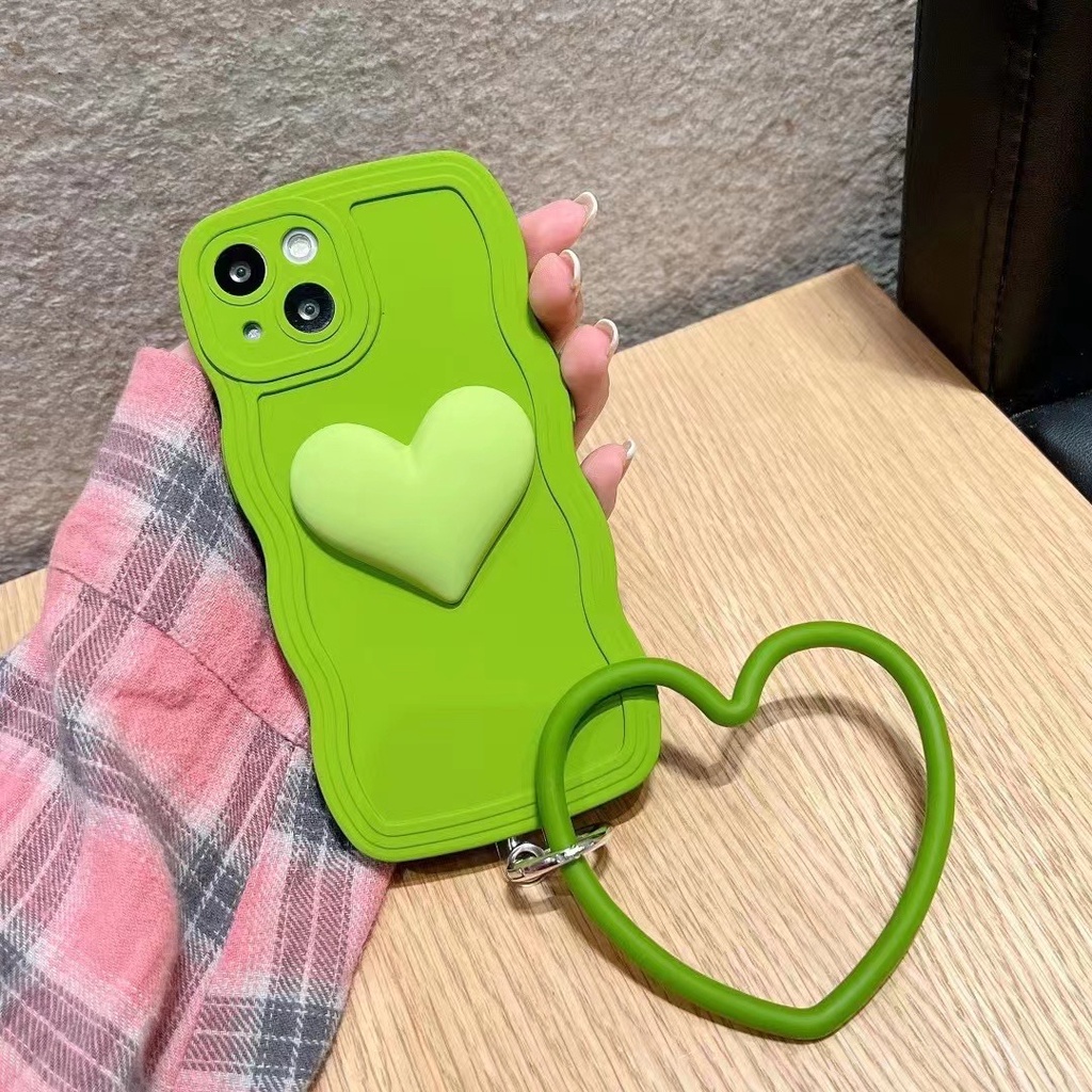 Sang Trọng Ốp Điện Thoại Silicon Mềm Chống Sốc Hình Trái Tim 3D Có Dây Đeo Cho iphone13promax 12 11 X / XS / XR / XSMAX 11 7p8p