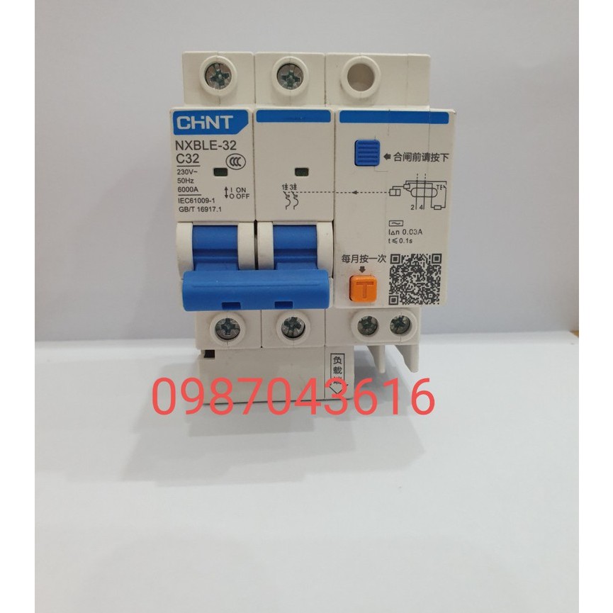 Áp tô mát chống giật chint NXBLE 1P, 2P 25A , 32A, 40A, 63A