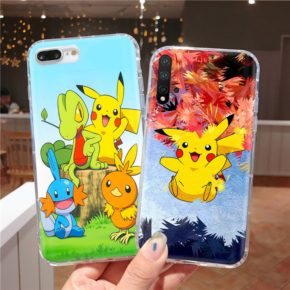 AT106 Pikachu Pokémon Transparent Case Casing ASUS ZenFone Shot 4 Selfie Max Pro M1 M2 Plus 