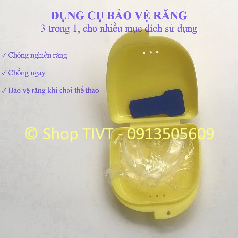 Dụng cụ chống nghiến răng, chống ngáy, miếng ngậm bảo vệ răng khi ngủ, khi chơi thể thao, miếng chống nghiến răng-TIVT