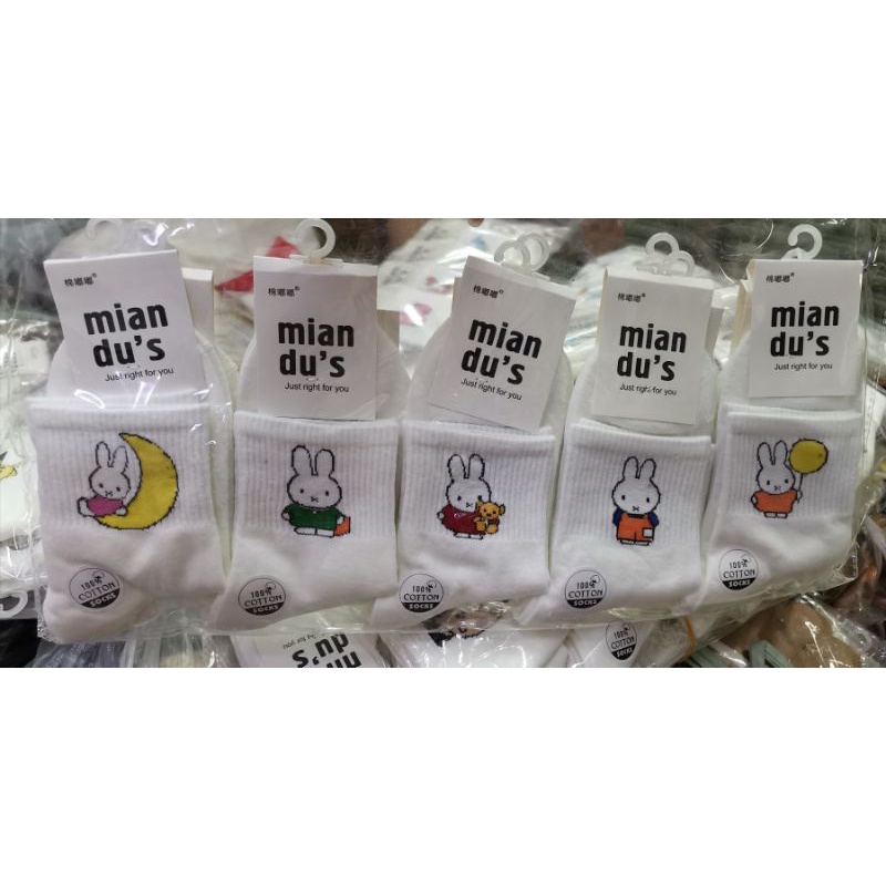 combo 5 đôi tất học sinh hình cute màu trắng