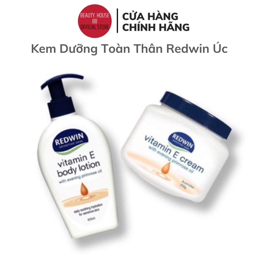 Kem dưỡng mặt và Body Lotion Redwin Vitamin E With Evening Primrose Oil