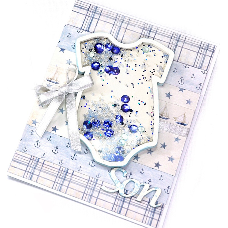 Khuôn Cắt Giấy Kim Loại Hình Em Bé Lắc Lư Dễ Thương