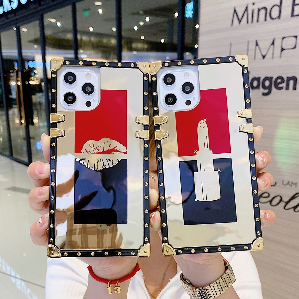 OPPO Reno4 4G 5G 3 5G  3Pro 4 4G 5G 4Pro 4G 5G 5 4G 5G 5pro 4G 5G RealmeC11 C12 C15 7 7i C17 7Pro Reno 2 2Z stylish tide brand mirror lipstick series phone case with watch ring stand