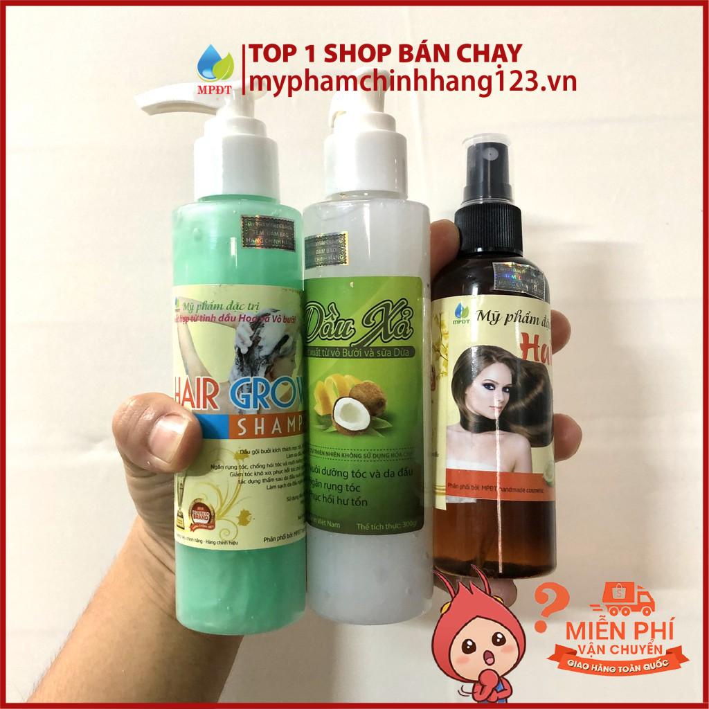 COMBO TIẾT KIỆM 3 Chai Tinh Dầu Bưởi + Dầu gội bưởi + Dầu xả sữa dưà giúp ngăn ngừa Rụng Tóc Kích Thích Mọc Tóc