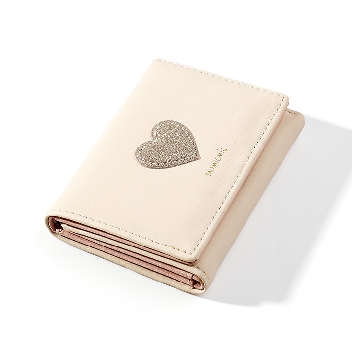 Ví Nữ Ngắn Mini Đẹp Cầm Tay Chính Hãng TAOMICMIC Phối Hoạ Tiết Trái Tim Nhiều Ngăn Đựng Tiền TM05 - Mozuno | BigBuy360 - bigbuy360.vn