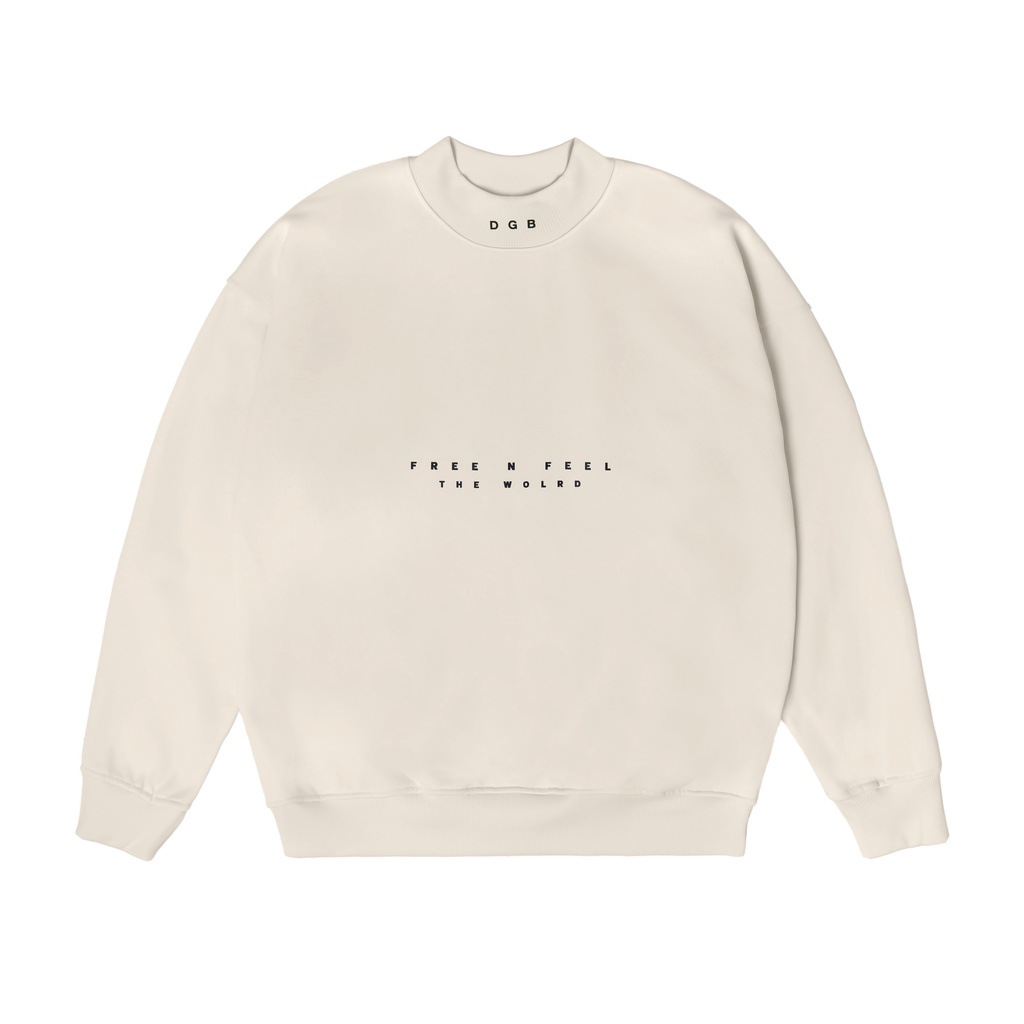ÁO SWEATER NỈ BÔNG CỔ CAO SLOGAN DGB Nam Nữ form rộng, unisex, Basic trơn đen - Sweater Local DRAGONBYBOI | BigBuy360 - bigbuy360.vn