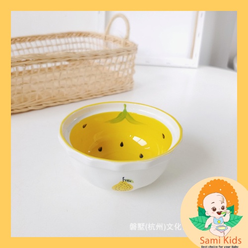 Bát sứ ăn dặm hoa quả đựng cháo cho bé, tô chén gốm sứ ăn cơm cho trẻ em SAMI KIDS