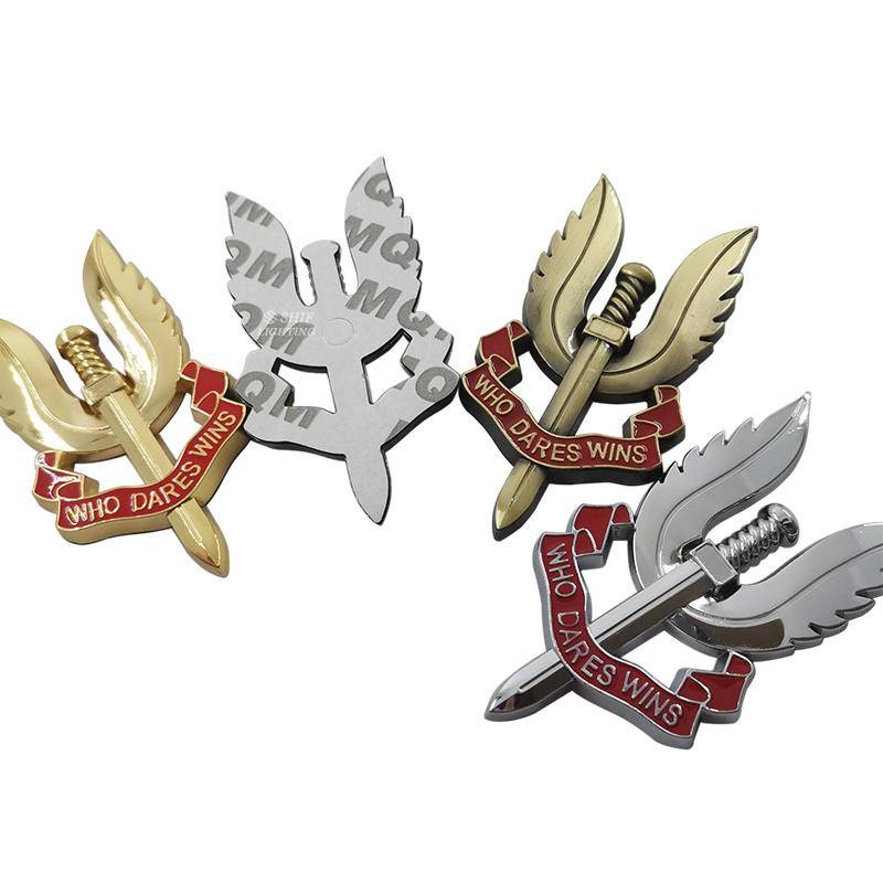 Miếng dán kim loại trang trí nắp sau xe hơi hình SAS Who Dares Wins độc đáo