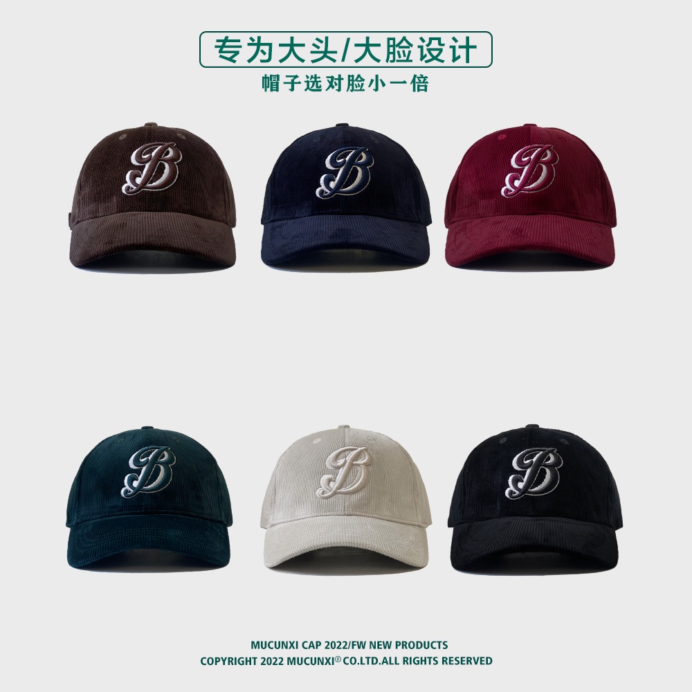 Mũ Lưỡi Trai Vải Nhung Thêu Họa Tiết 3D Phong Cách Retro Mỹ