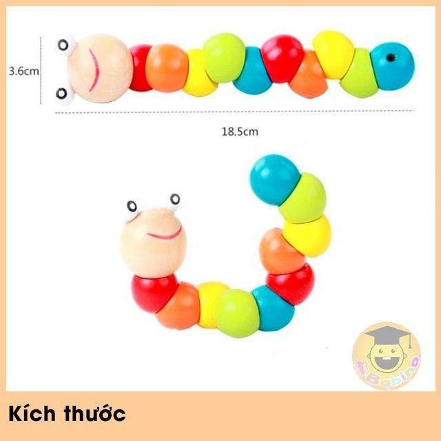 Đồ chơi con sâu bằng gỗ