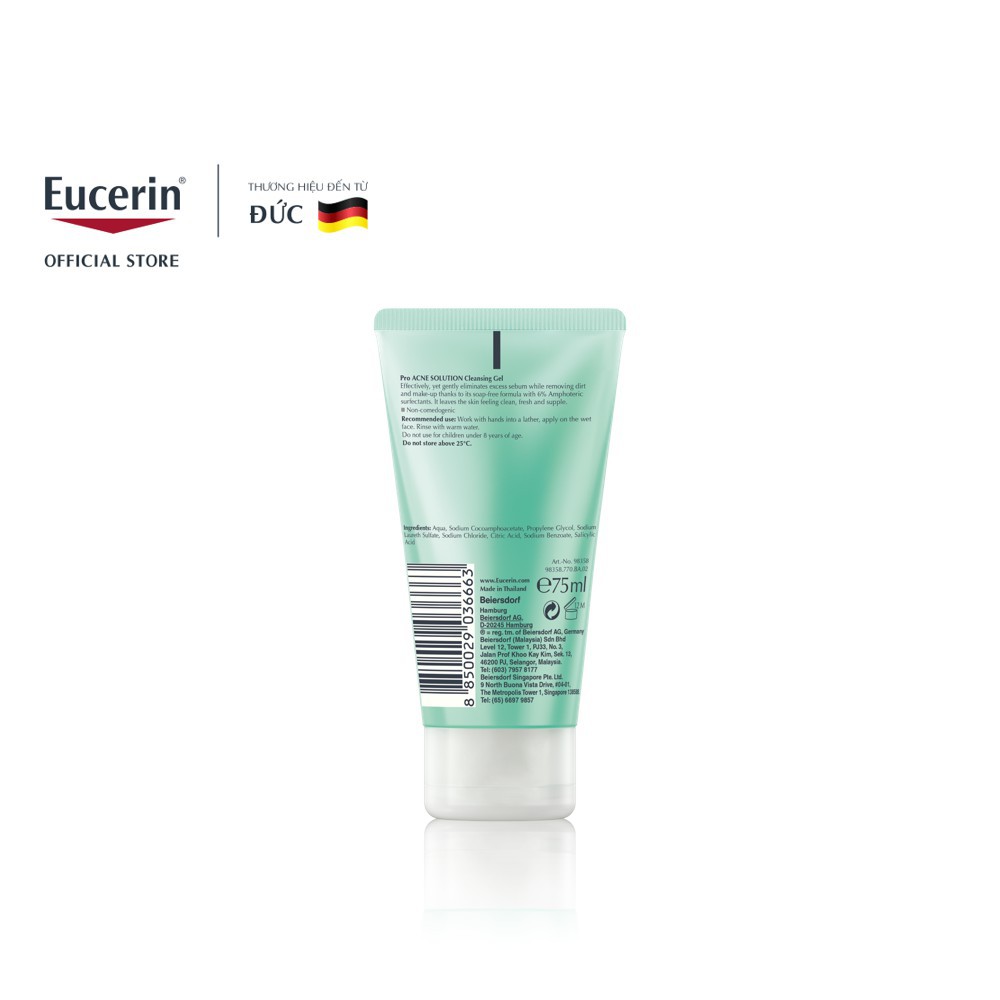 Gel rửa mặt giảm mụn Eucerin Pro Acne Cleansing Gel 75ml