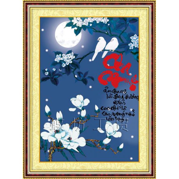 Tranh Thêu Chữ Thập 3D Ân Cha Mẹ Là Đại Dương Vô Tân, Con Chỉ Là Con Sóng Nhỏ Lăn Tăn 222485 (KHÁCH TỰ THÊU) KT:39X52CM