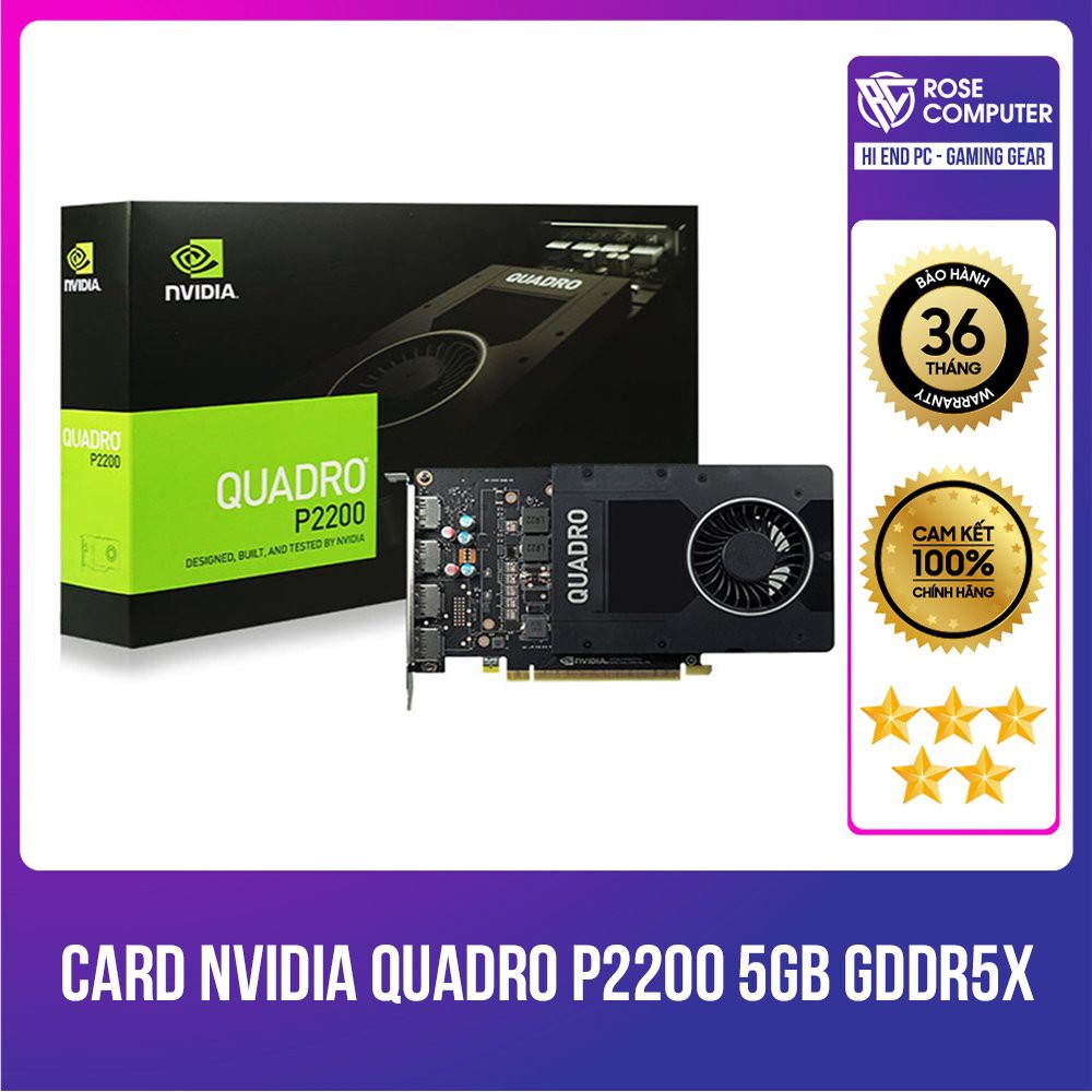 VGA Card LEADTEK nVidia Quadro P2200 (5GB GDDR5X, 160-bit, DP) HÀNG CHÍNH HÃNG, NEW FULLBOX