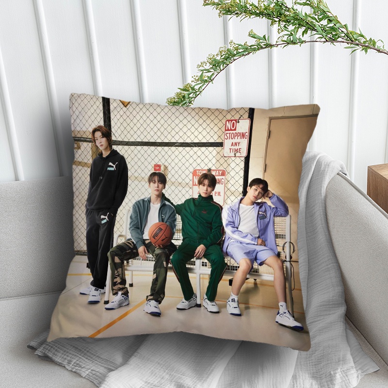 Vỏ Gối Polyester Một Mặt In Hình NCT 127 Mark & Haechan & Jungwoo & Jaehyun & Doyoung & Yuta & Taeyong & Johnny & Taeil