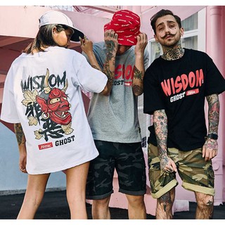 Áo thun unisex tay lỡ hoạ tiết mặt quỷ có bigsize thun cotton đẹp