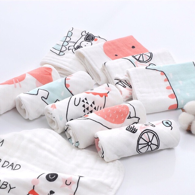 Set 10 khăn sữa bambo sợi tre cao cấp