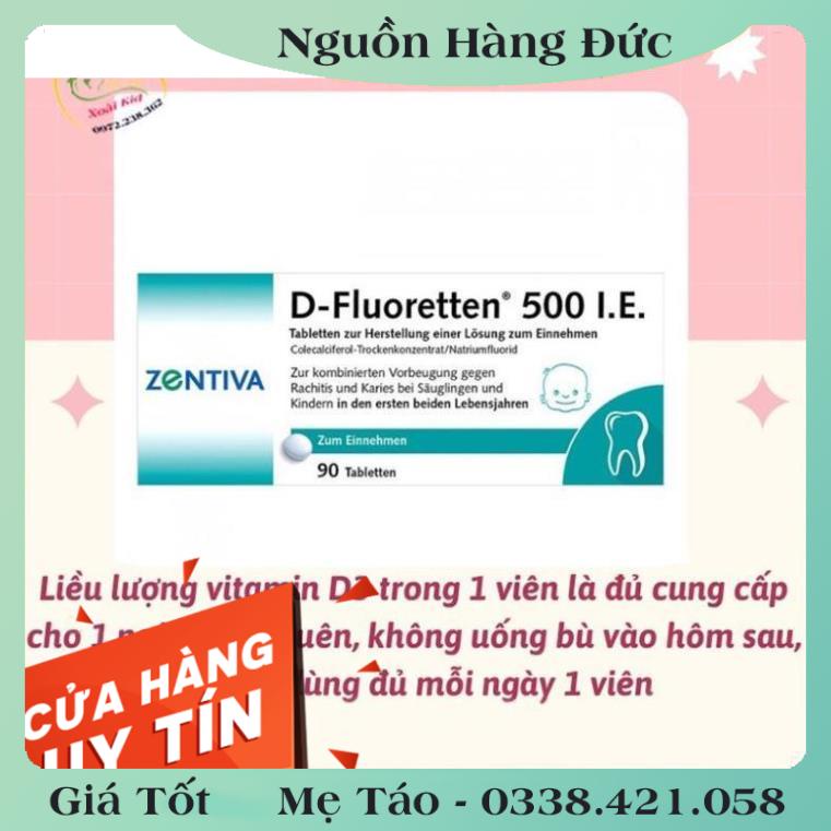 [auth] Vitamin D Fluoretten 500 I.E Zentiva Đức bổ sung vitamin D3 cho trẻ phát triển xương và răng [Hot]