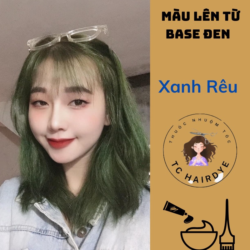 Thuốc nhuộm tóc RÊU KHÓI lên màu từ nền đen