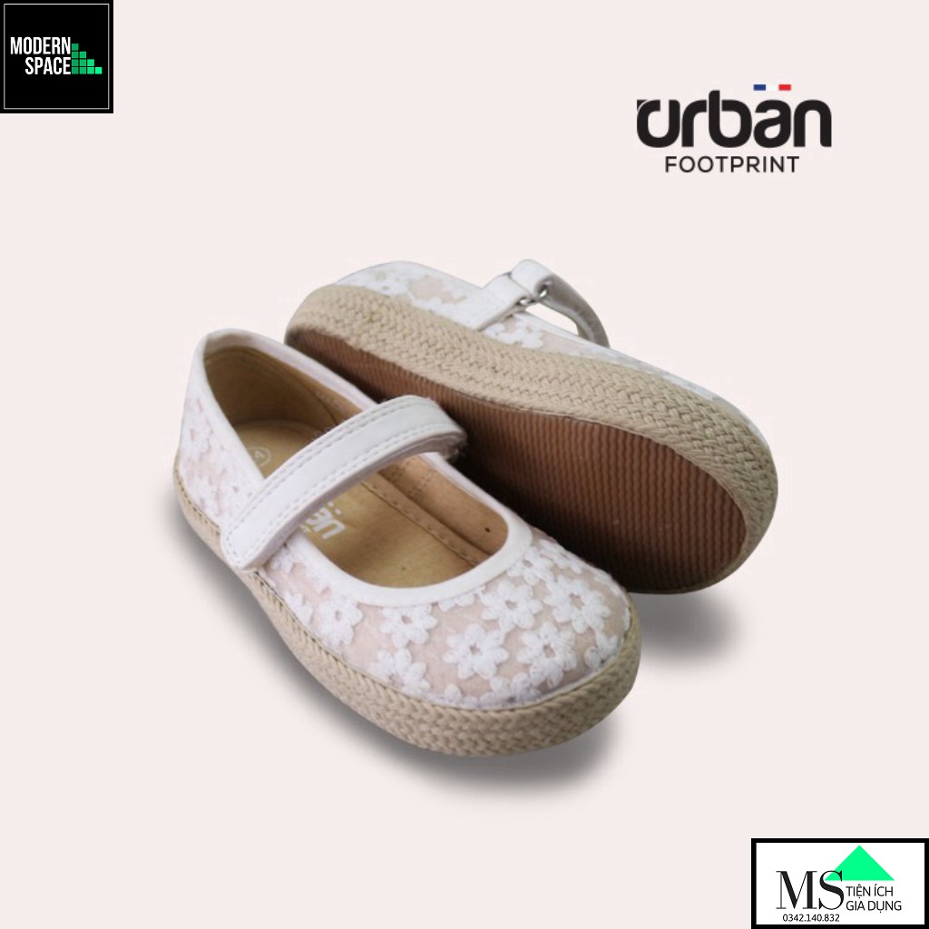 (GIÀY TRẺ EM) Giày búp bê Urban UG1838 Thêu ren trắng (VNXK) [CHÍNH HÃNG]