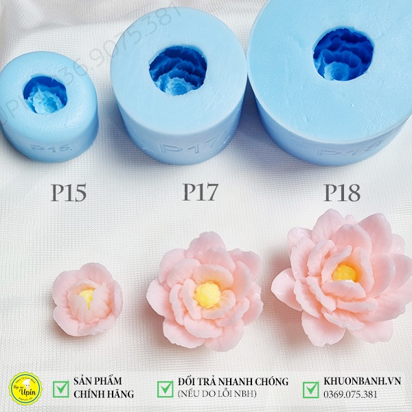 Combo 3 khuôn silicon hoa trà thái mã p15 p17 p18