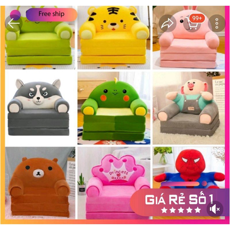 đệm ghế gấp hình thú cho bé