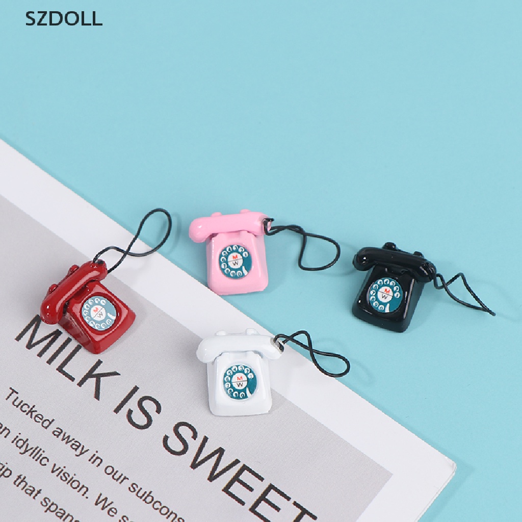 Điện thoại retro thu nhỏ trang trí nhà búp bê