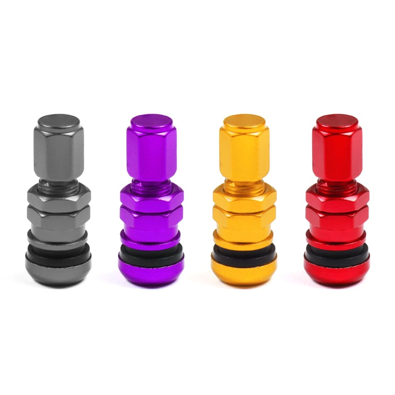 Bộ 4 Nắp Van Bánh Xe Hơi / Xe Máy Hình Lục Giác Bằng Nhôm