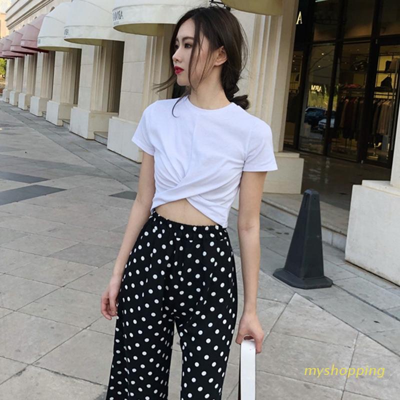 Áo Thun Croptop Cổ Tròn Tay Ngắn Dáng Rộng Phong Cách Thể Thao Thời Trang Cho Nữ