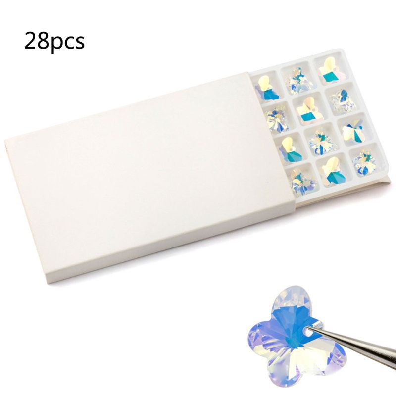 Set 28 hạt pha lê AB trong suốt nhiều hình dáng dùng đồ trang sức thủ công