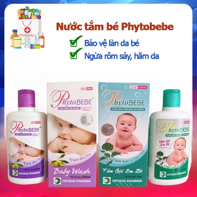 Sữa tắm gội em bé Phytobebe Daily – Dưỡng ẩm da