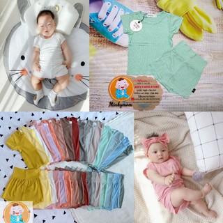 [MINKY MOM QUẢNG CHÂU] [màu 1-8] - Đồ Bộ Cộc Tay Thun Tăm Cạp Cao Bảo Vệ Bụng CHÍNH HÃNG