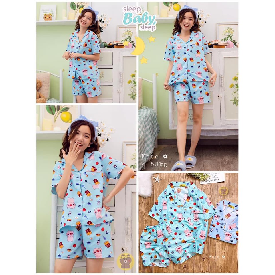 Đồ bộ pijama Kate Thái - Ko Viền Form dưới 58kg