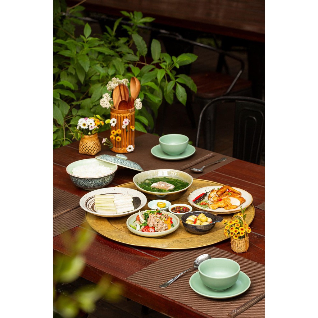 Mâm đồng trơn đánh bóng mờ giả cổ tự nhiên - Tonkin Craft