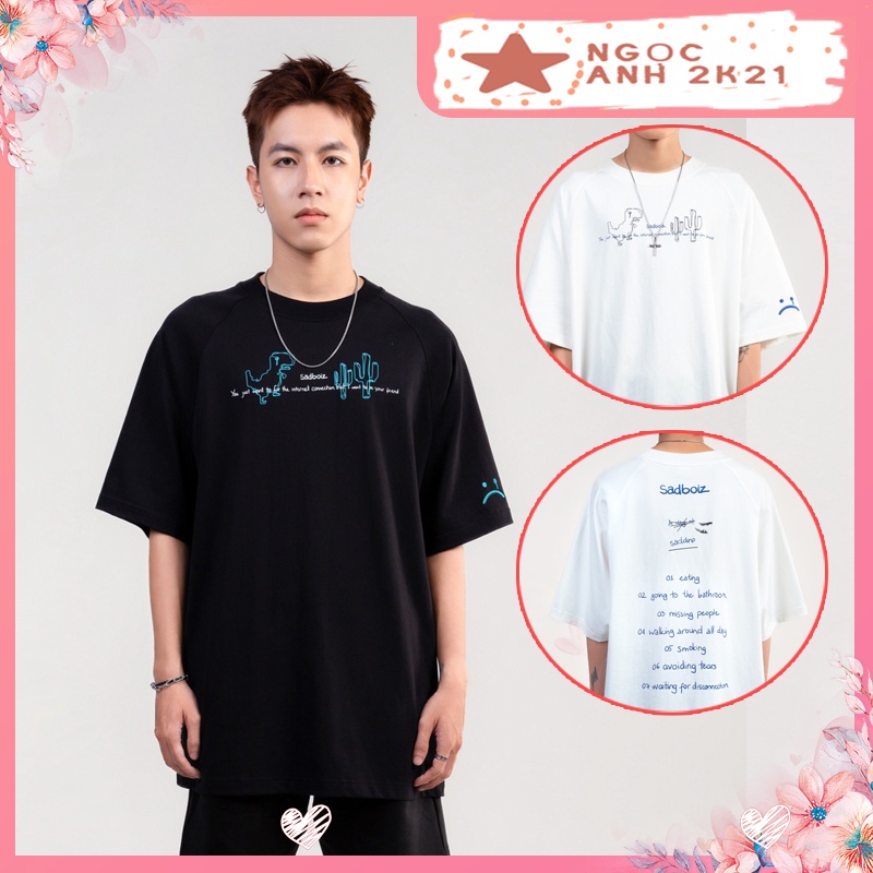 Áo thun nam nữ Sadboiz Saddino form rộng, Áo phông sadboy tay lỡ unisex, satboy dino