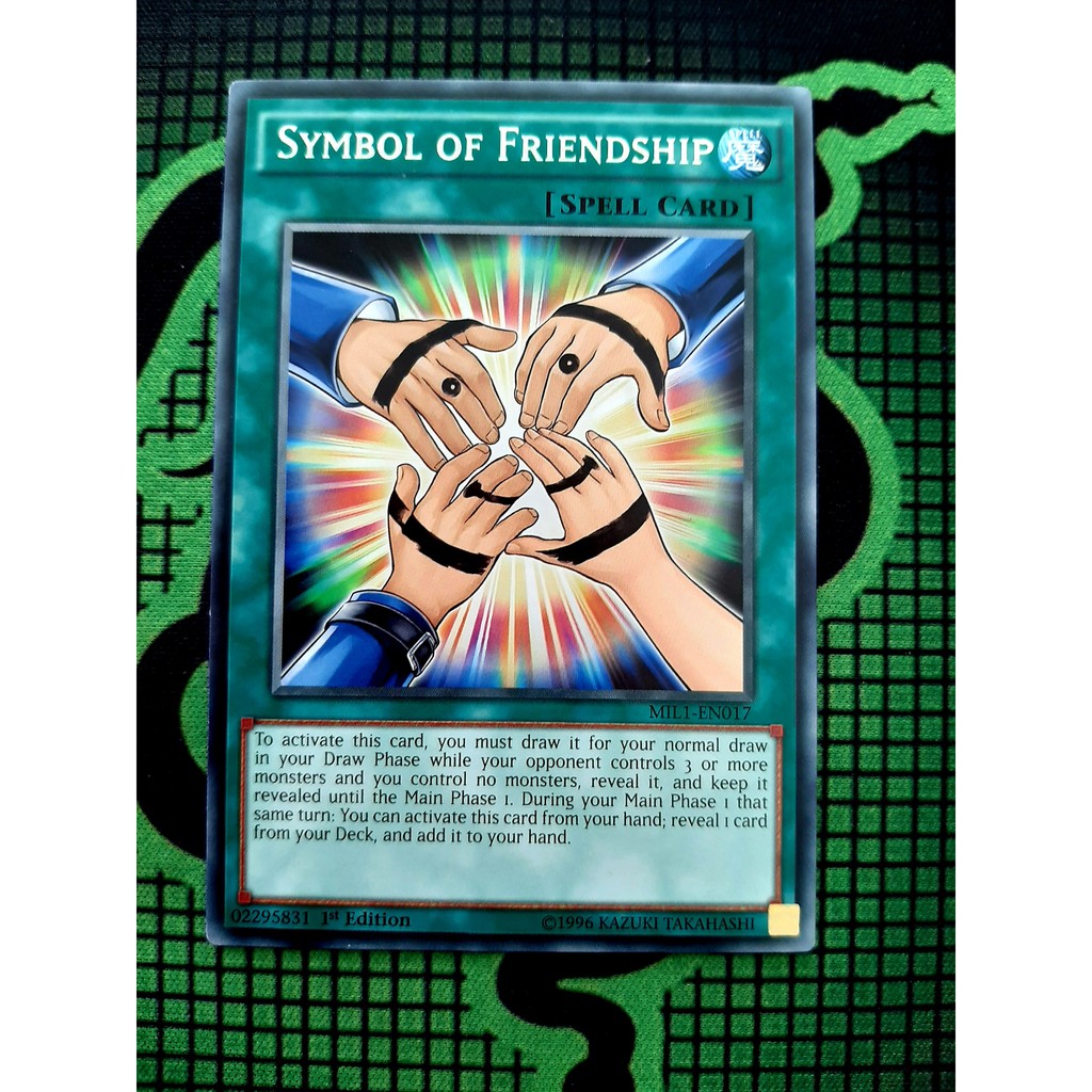 Thẻ Bài Mint90 Yugioh Spell Symbol of Friendship - MIL1-EN017 - Rare