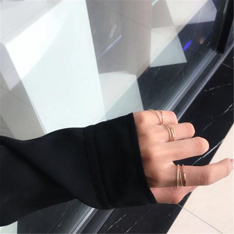 Set 10 Nhẫn Đeo Tay Kim Loại Đính Đá Phong Cách Hàn Quốc Cho Nữ