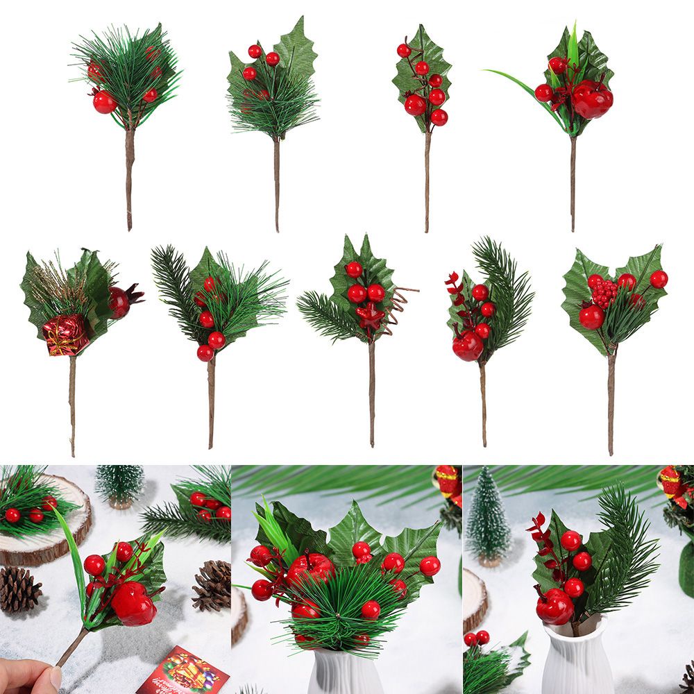 Nhánh cây thông đỏ nhân tạo độc đáo trang trí nhà cửa dịp giáng sinh DIY