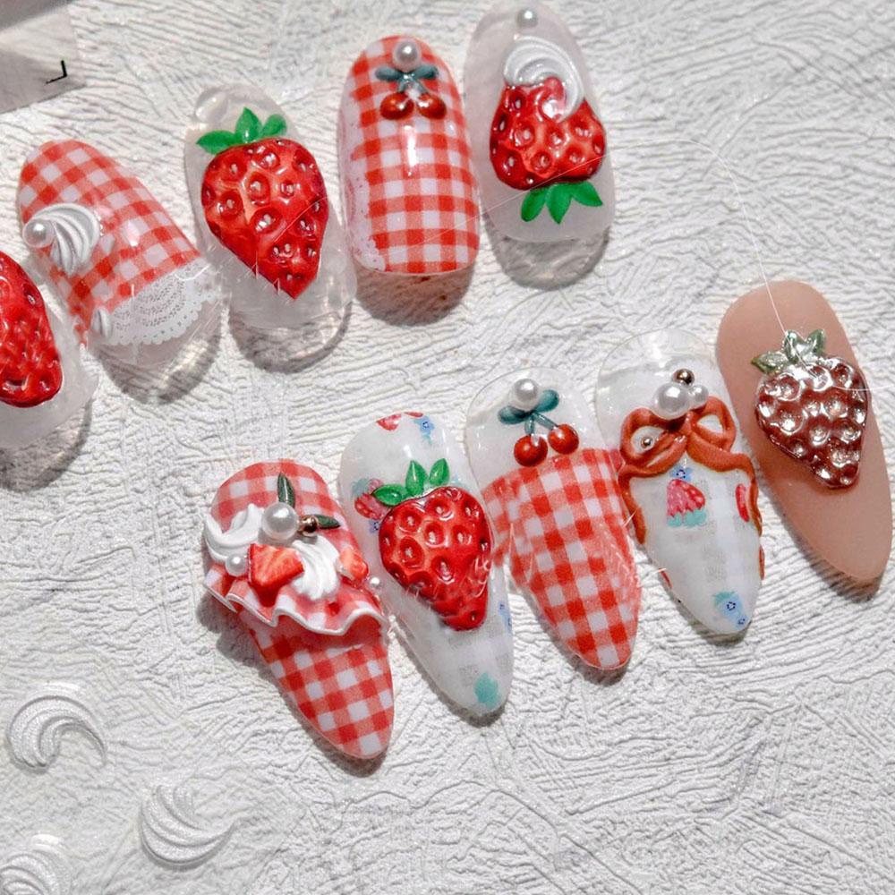 Miếng Dán Trang Trí Móng Tay Họa Tiết Kẻ Sọc 5D DIY