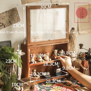 Tủ Gỗ Để Bàn Mini Phong Cách Retro/ Tủ Gỗ Đựng Mỹ Phẩm Đồ Decor Ann Hime SP6