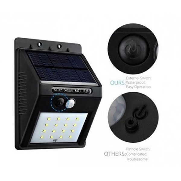 Đèn Ever Brite 20 LED cảm biến hồng ngoại dùng pin năng lượng mặt trời