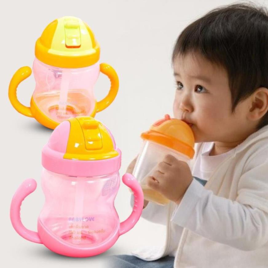 [tặng cọ rửa ống hút] Bình tập uống nước chống sặc cho bé 180ml