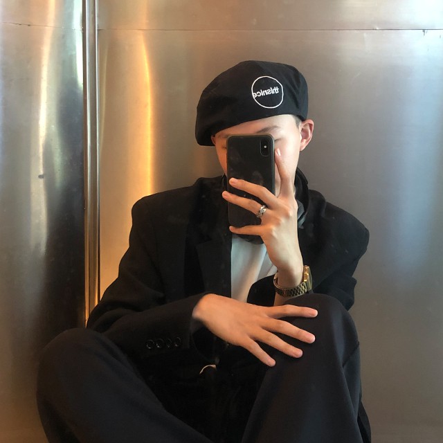 Mũ Beret Mỏng Màu Trơn Phong Cách Thời Trang Đường Phố Nhật Bản