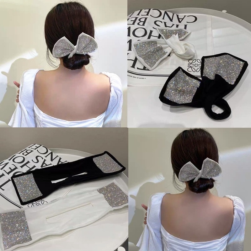 Kẹp Tóc Nơ Đính Đá Tạo Kiểu Tóc Thời Trang