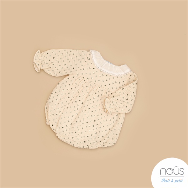 Nous body xô họa tiết lá xanh kèm mũ