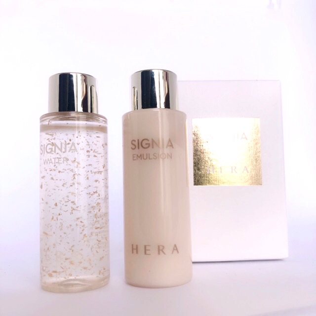 Cặp Nước hoa hồng Sữa dưỡng tế bào gốc tái sinh trẻ hóa da Hera Signia chứa vàng 24k quý hiếm 20ml