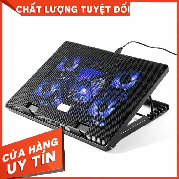 Đế tản nhiệt Cooler Pad S500 5 Fan siêu làm mát Laptop, đế nâng lên hạ xuống được