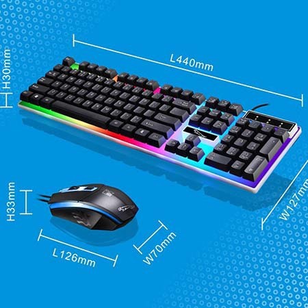 Bàn phím giả cơ Led RGB + Chuột Gaming G21 - Chuyên Game Có đèn LED 7 màu - Cho máy tính, laptop