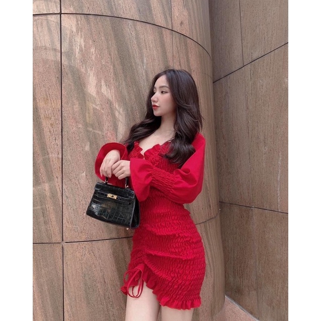 Đầm body nhún chỉ